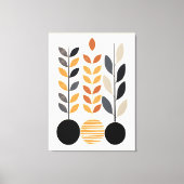 Geometrisch minimalisme: bladeren in Abstract Canvas Afdruk (Voorkant)