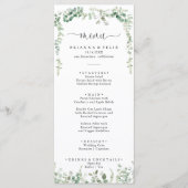 Geometrisch minimalistisch eucalyptus diner menu (Voorkant)