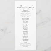 Geometrisch minimalistisch eucalyptus huwelijkspro programmakaart (Achterkant)