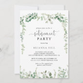 Geometrisch minimalistisch eucalyptus pensionering kaart (Voorkant)