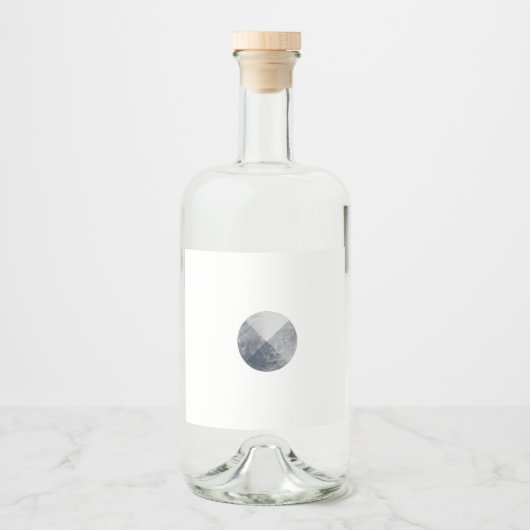 Geometrisch minimalistisch maanontwerp likeurfles etiket (Voorkant)