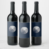 Geometrisch minimalistisch maanontwerp wijn etiket (Flessen)