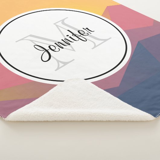 Geometrisch minimalistisch monogram voor de Rustig Sherpa Deken (3/4)