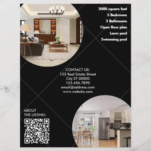 Geometrisch minimalistisch onroerend goed Flyer (Achterkant)