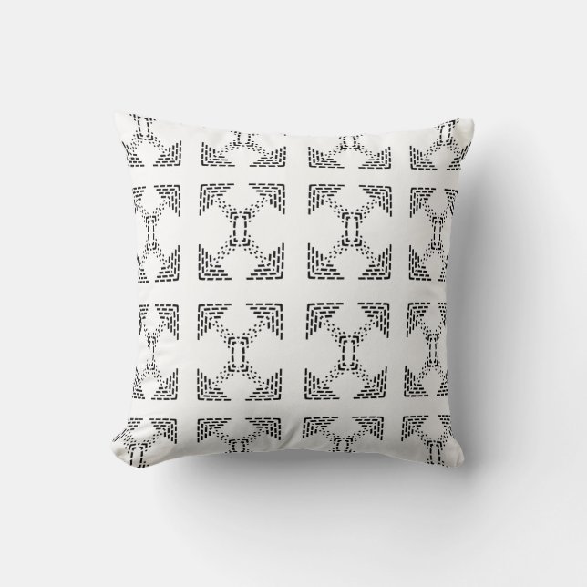 Geometrisch minimalistisch ontwerp zwart en wit  kussen (Voorkant)