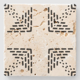 Geometrisch minimalistisch ontwerp zwart-wit stenen onderzetter