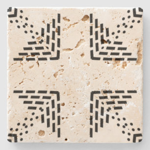 Geometrisch minimalistisch ontwerp zwart-wit stenen onderzetter