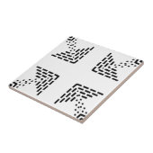 Geometrisch minimalistisch ontwerp zwart-wit tegeltje (Zijkant)