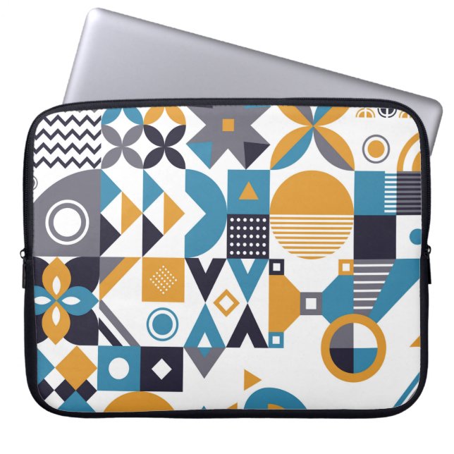 Geometrisch minimumpatroon. Abstract ontwerp Laptop Sleeve (Voorkant)