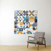 Geometrisch minimumpatroon. Abstract ontwerp Wandkleed (In situ)