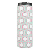 Geometrisch Mint en Koraal Patroon en Monogram Thermosbeker (Achterkant)