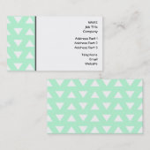 Geometrisch Mint Groen en Wit Patroon. Visitekaartje (Voorkant / Achterkant)