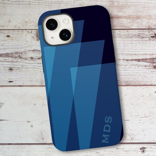 Geometrisch Modern Aangepast Blauw Case-Mate iPhone Case