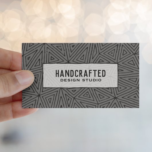 Geometrisch Modern Abstract grijs en zwart bedrijf Visitekaartje