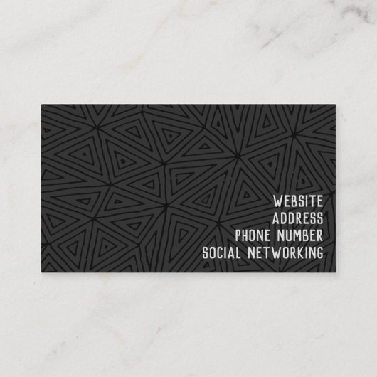 Geometrisch Modern Abstract grijs en zwart bedrijf Visitekaartje (Achterkant)