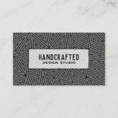 Geometrisch Modern Abstract grijs en zwart bedrijf Visitekaartje (Voorkant)