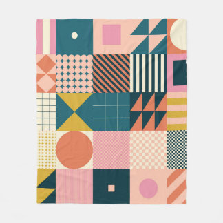 Geometrisch Modern Abstract: kleurrijk ontwerp Fleece Deken