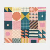 Geometrisch Modern Abstract: kleurrijk ontwerp Fleece Deken (Voorkant (Horizontaal))