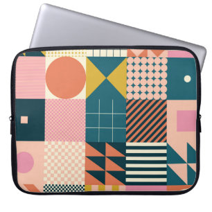 Geometrisch Modern Abstract: kleurrijk ontwerp Laptop Sleeve