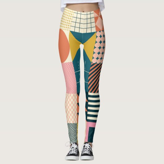 Geometrisch Modern Abstract: kleurrijk ontwerp Leggings (Voorkant)