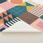 Geometrisch Modern Abstract: kleurrijk ontwerp Sherpa Deken (3/4)