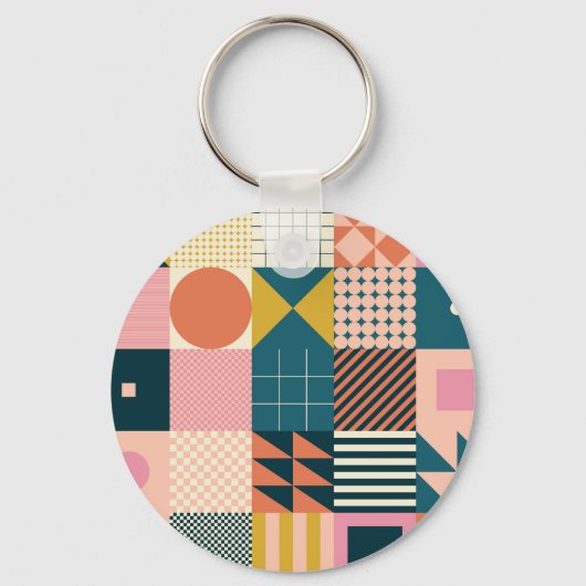 Geometrisch Modern Abstract: kleurrijk ontwerp Sleutelhanger (Voorkant)