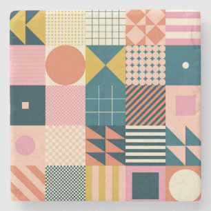 Geometrisch Modern Abstract: kleurrijk ontwerp Stenen Onderzetter