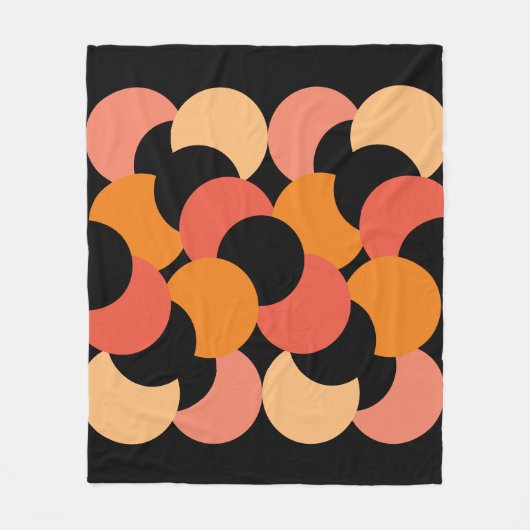 Geometrisch modern abstract roze sinaasappel en zw fleece deken (Voorkant)