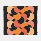 Geometrisch modern abstract roze sinaasappel en zw fleece deken (Voorkant (Horizontaal))