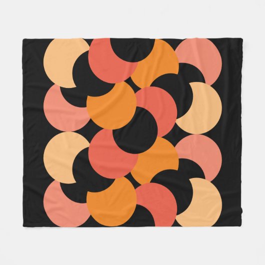 Geometrisch modern abstract roze sinaasappel en zw fleece deken (Voorkant (Horizontaal))