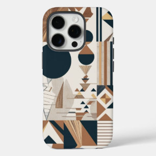 Geometrisch modern abstract telefoonhoesje ontwerp iPhone 16 pro hoesje