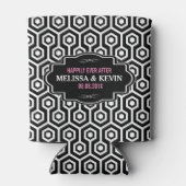 Geometrisch modern achthoekig patroon blikjeskoeler (Achterkant)