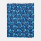 Geometrisch modern blauw fleece deken (Voorkant)