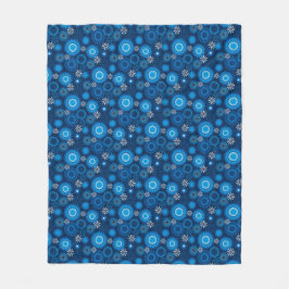 Geometrisch modern blauw fleece deken