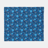 Geometrisch modern blauw fleece deken (Voorkant (Horizontaal))