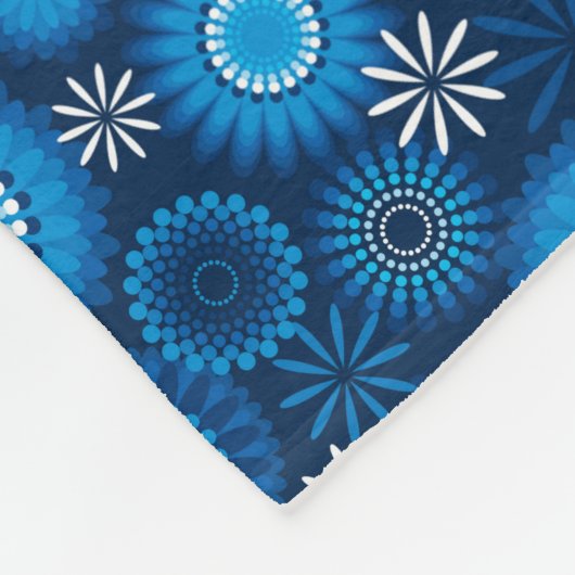 Geometrisch modern blauw fleece deken (Hoek)