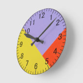 Geometrisch modern blauw, mosterd, Oranje retro Ronde Klok (Hoek)