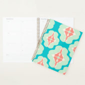 Geometrisch modern blauwgroen sinaasappel planner (Display)