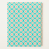 Geometrisch modern blauwgroen sinaasappel planner (Achterkant)