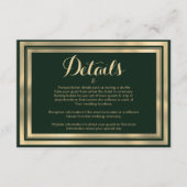 Geometrisch modern bos groen goud Details Informatiekaartje (Voorkant)