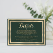 Geometrisch modern bos groen goud Details Informatiekaartje (Staand voorkant)