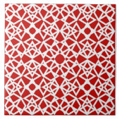 Geometrisch, modern, eenvoudig, rood, wit tegeltje (Voorkant)