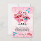 Geometrisch modern flamingo Baby shower Bedankkaart (Voorkant)