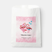 Geometrisch modern flamingo Baby shower Bedankzakje (Voorkant)
