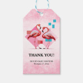 Geometrisch modern flamingo Baby shower Cadeaulabel (Voorkant)