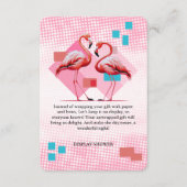 Geometrisch modern flamingo Baby shower Informatiekaartje (Voorkant)