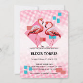 Geometrisch modern flamingo Baby shower Kaart (Voorkant)