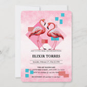 Geometrisch modern flamingo Baby shower Kaart (Voorkant)