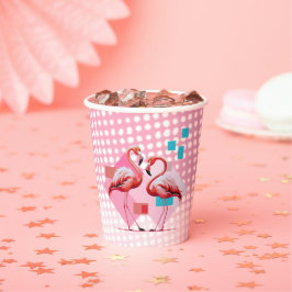 Geometrisch modern flamingo Baby shower Papieren Bekers
