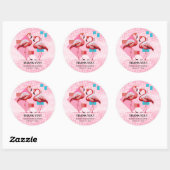 Geometrisch modern flamingo Baby shower Ronde Sticker (Vel)